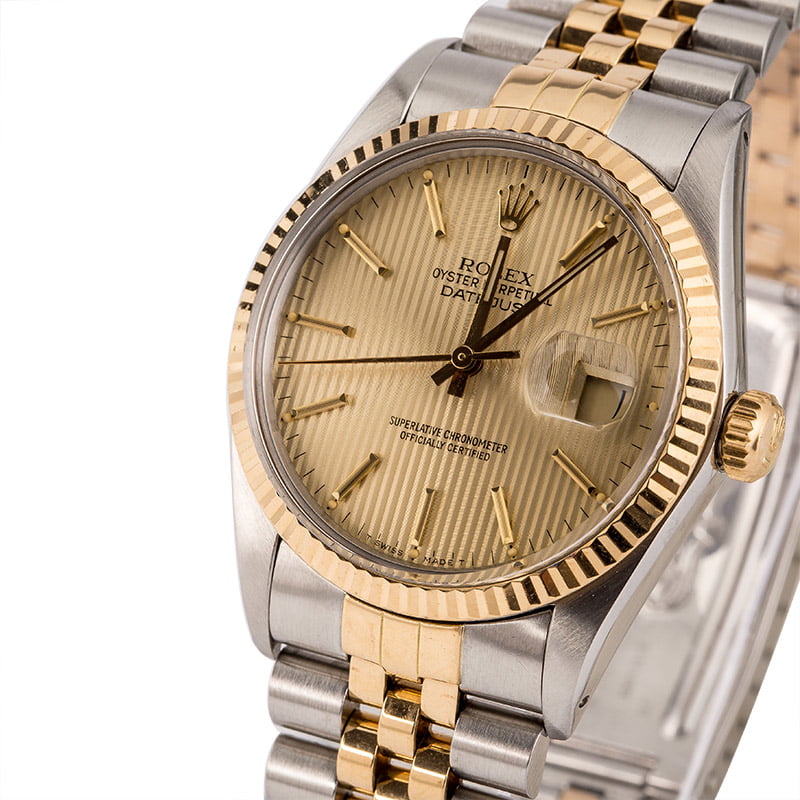 Pre-Owned Rolex Two-Tone Datejust 16013 Fluted Bezel