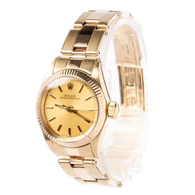 Womens Rolex Oyster Perpetual 6718 Yellow Gold