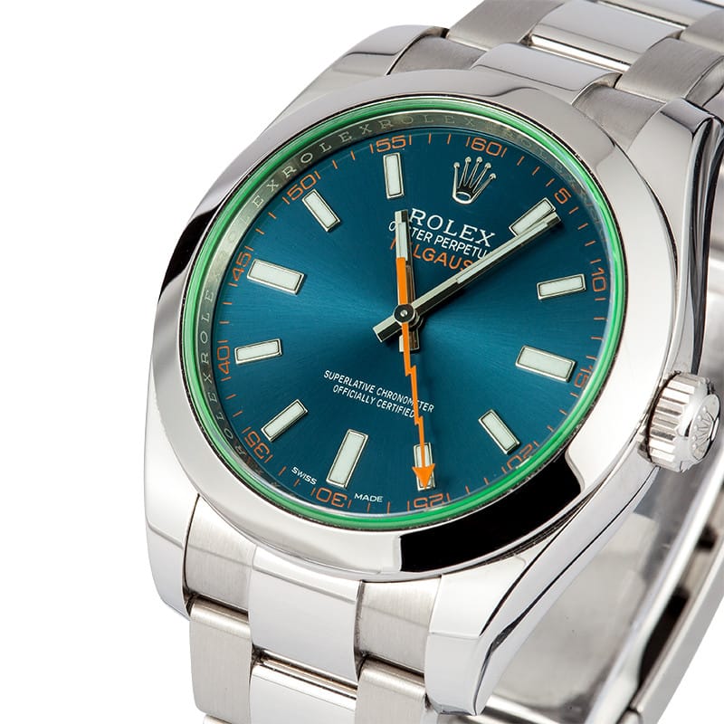 rolex milgauss blu