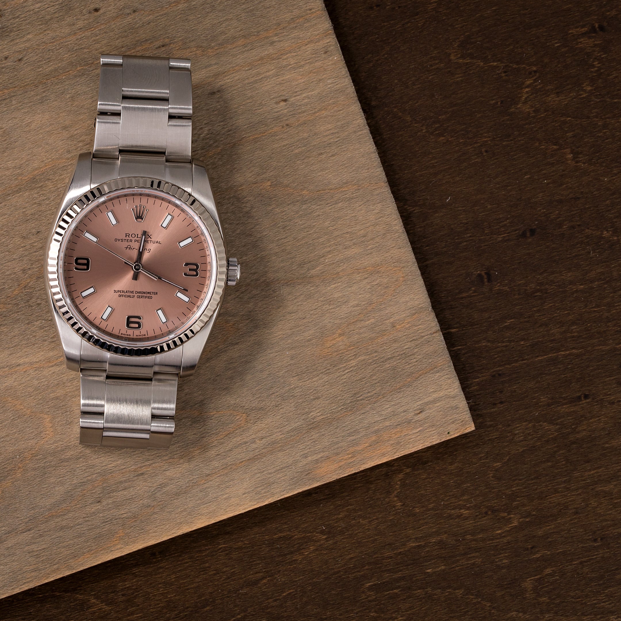 rolex air king salmon dial