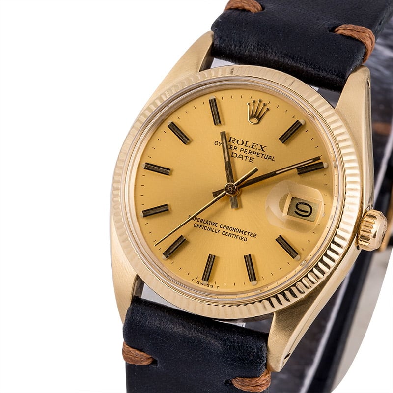 Pre-Owned Rolex Date 1503 Champagne Index Dial
