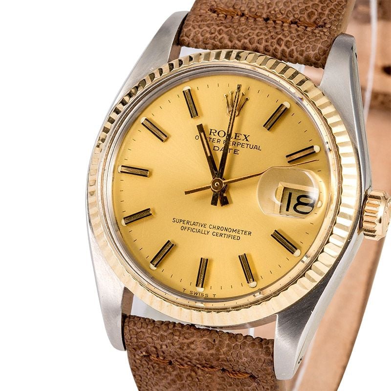 Date Rolex 1505 Champagne Index Dial