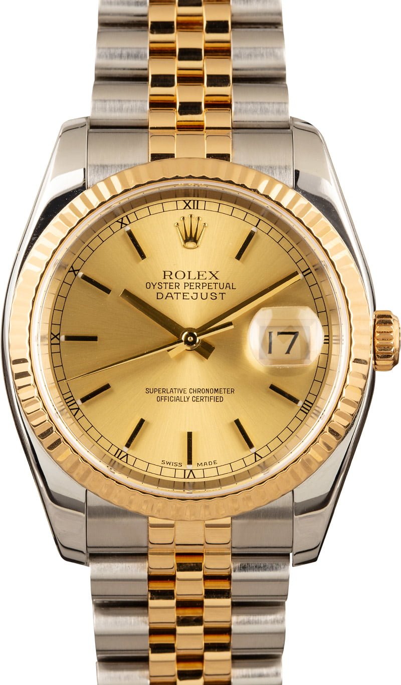 rolex oyster perpetual datejust two tone