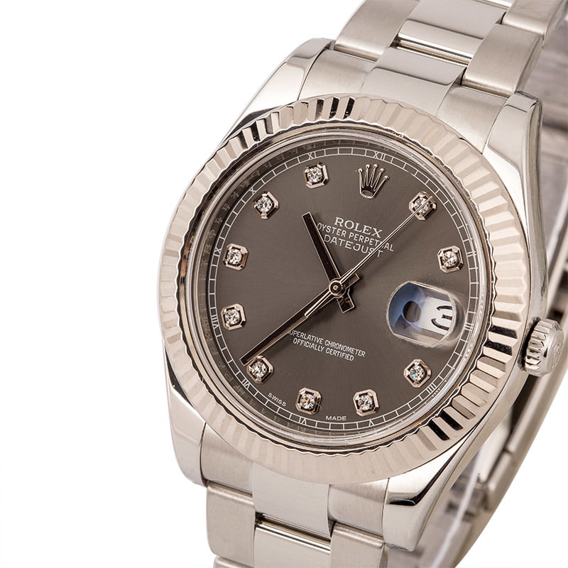 PreOwned Rolex Datejust 41MM Ref 116334 Slate Diamond Dial