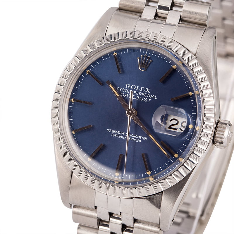 Used Rolex Datejust 16030 Blue Index Dial T