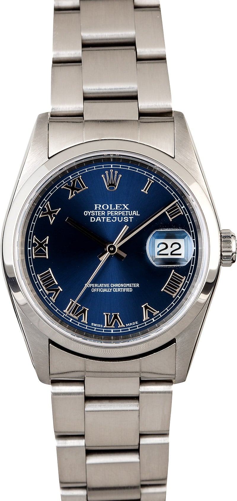 datejust blue roman dial