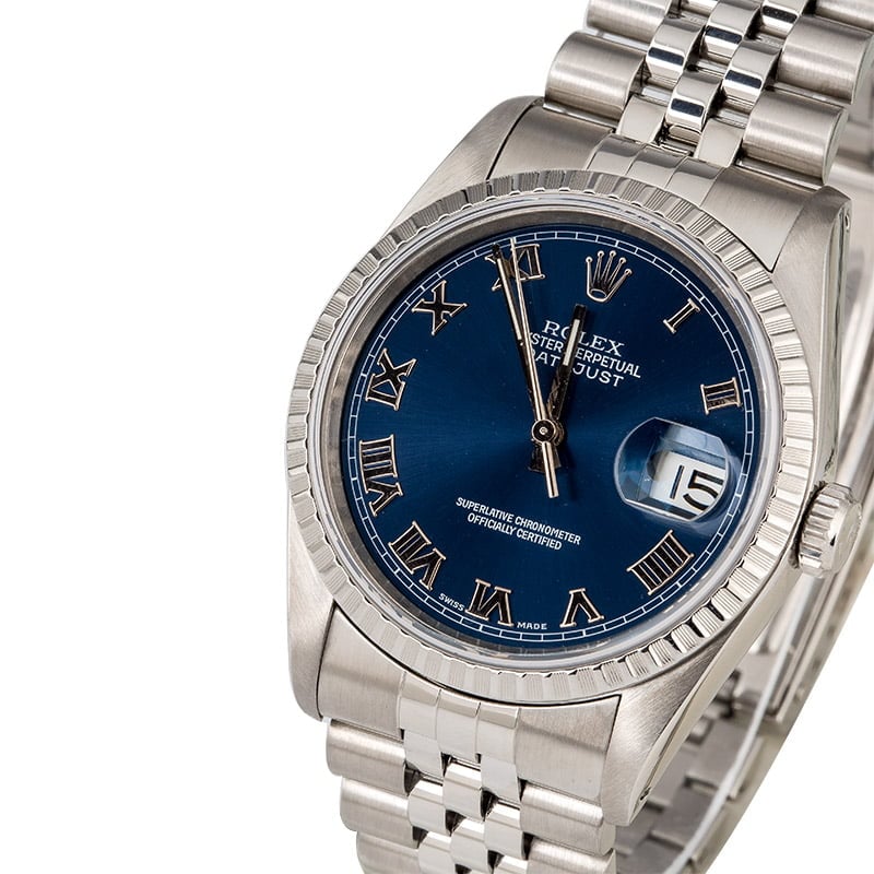 datejust blue roman dial