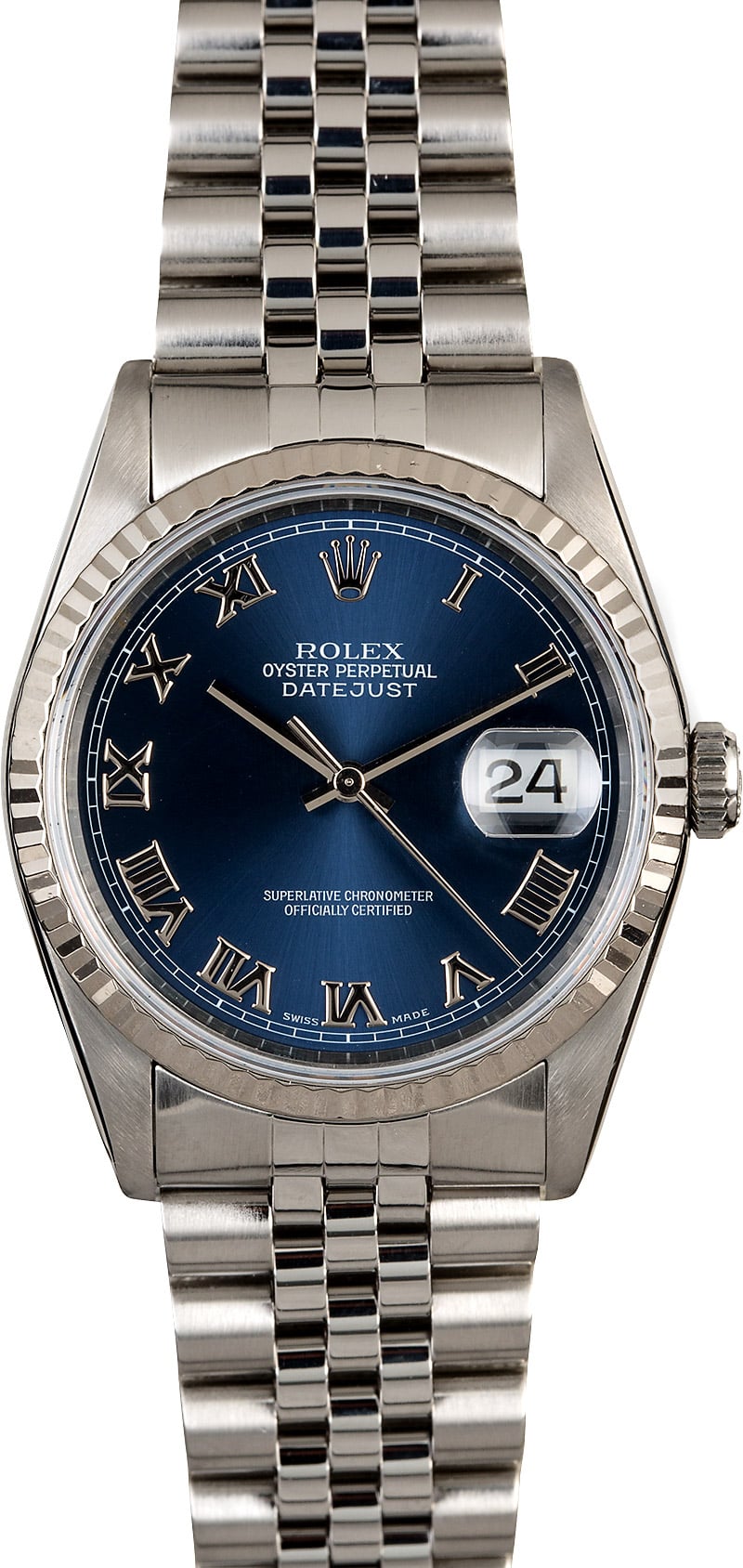 datejust blue roman dial