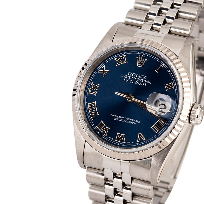 datejust blue roman dial