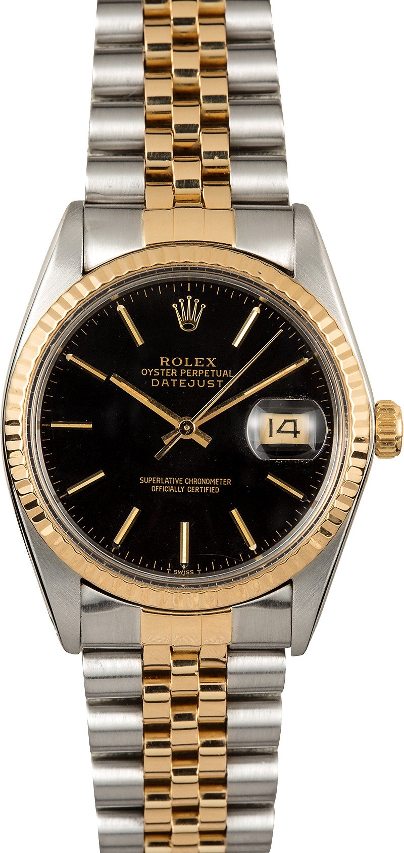 datejust two tone black dial