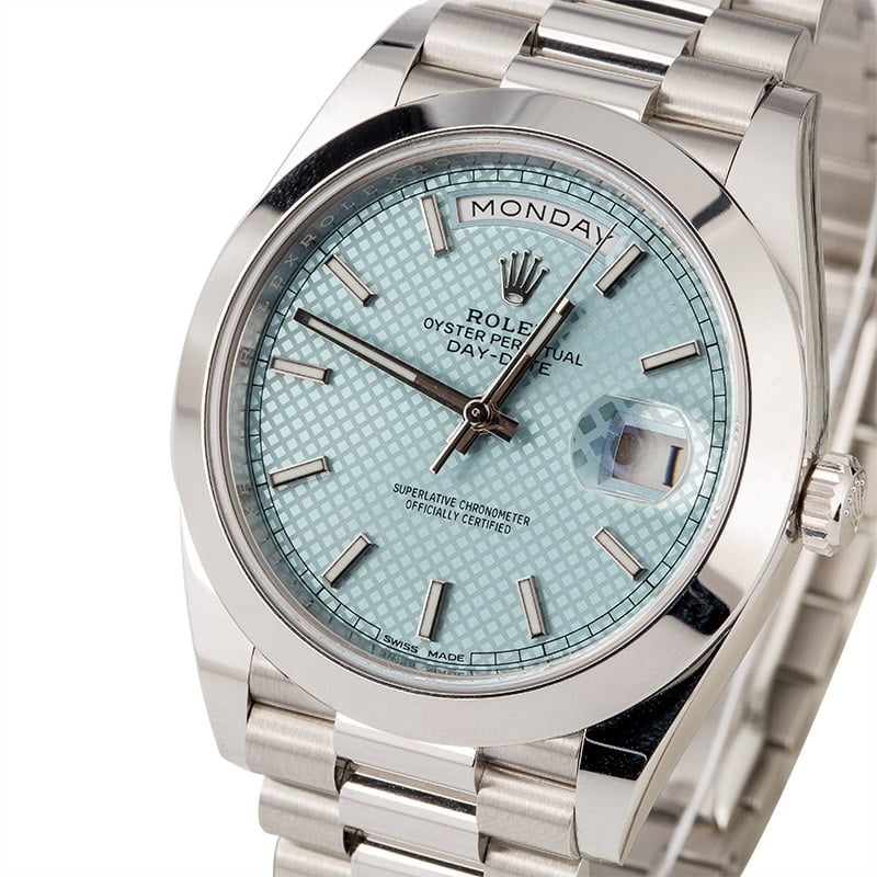 Rolex Platinum President 228206 Ice Blue Dial