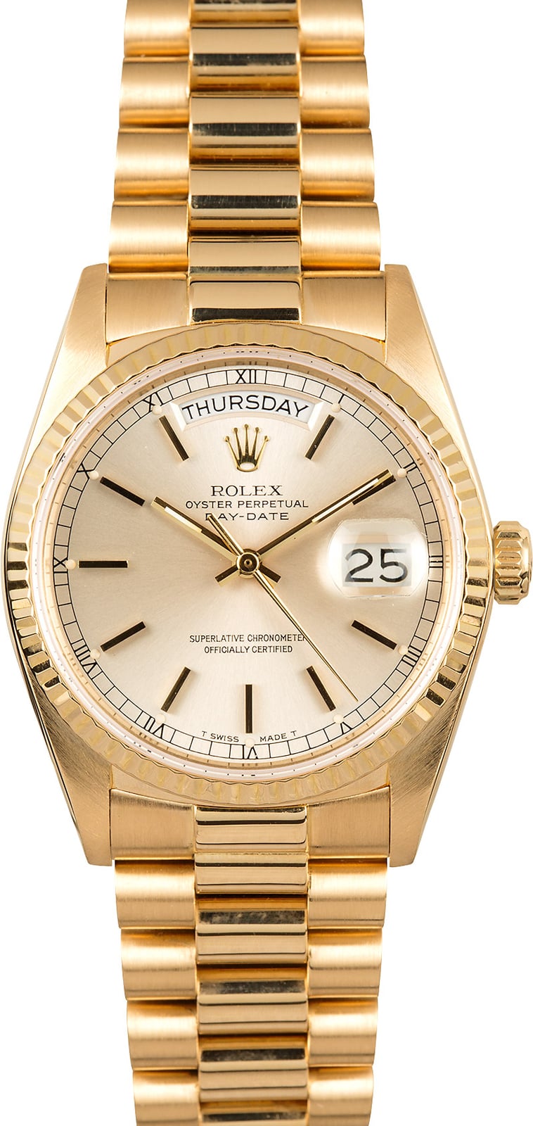 Rolex Day-Date President 18038 Silver Dial