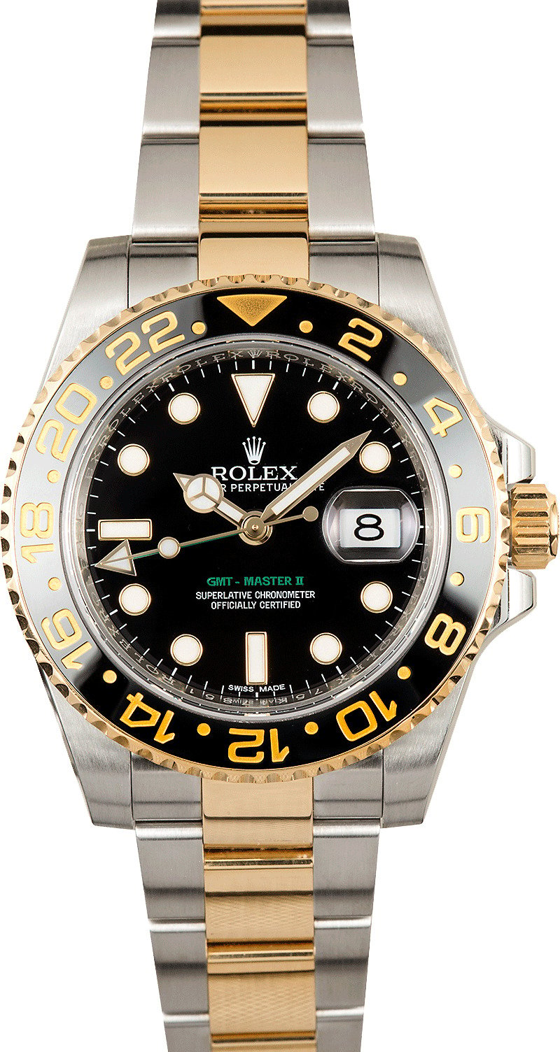 Rolex GMT Master II Steel and Gold 