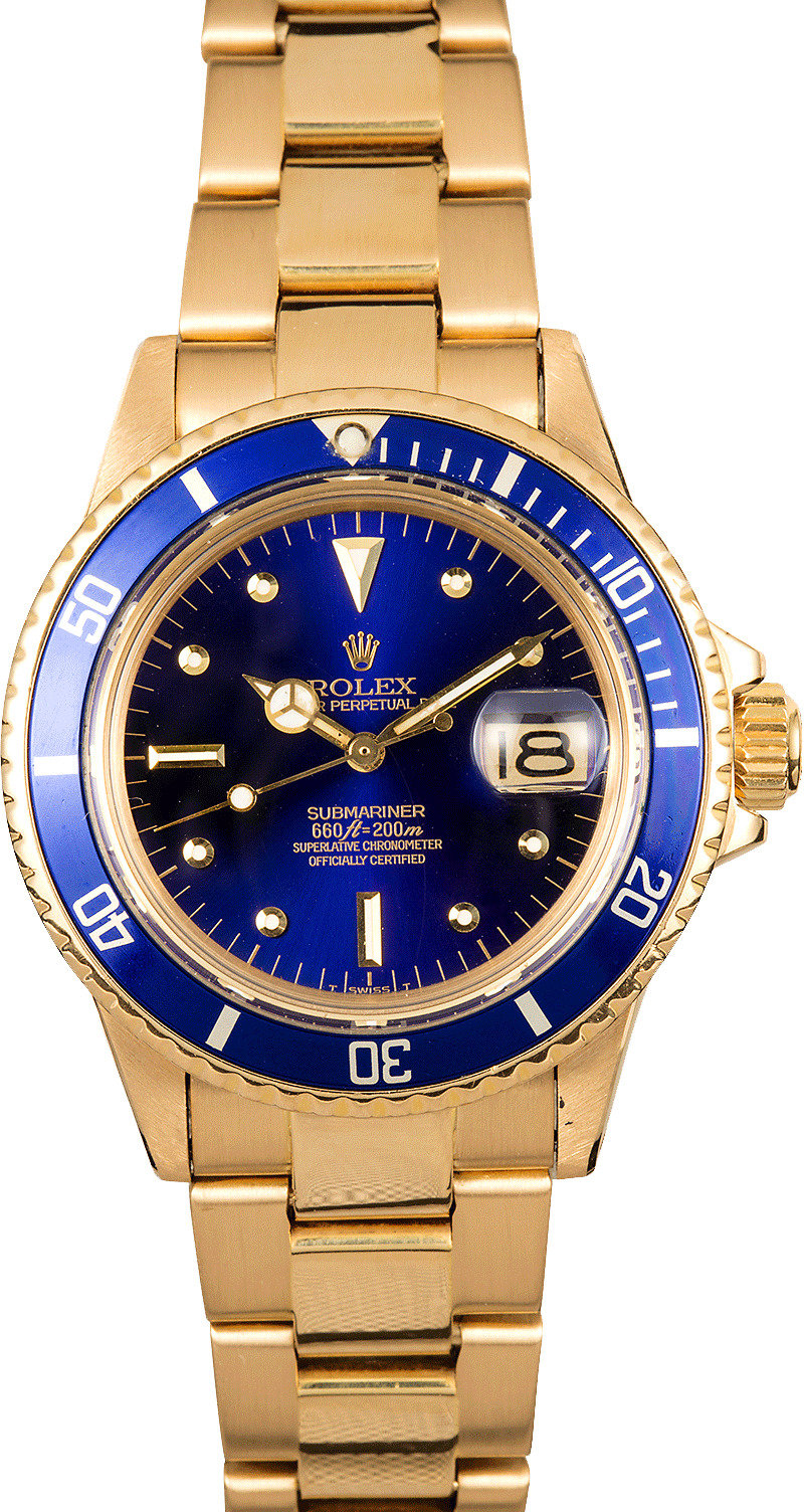 rolex submariner blue gold