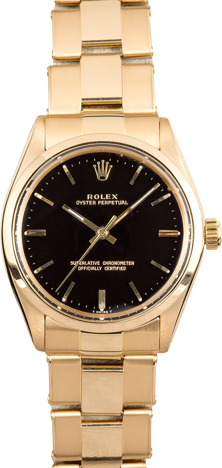 rolex oyster perpetual gold black face