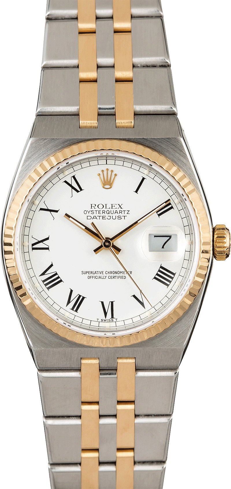 rolex oysterquartz two tone