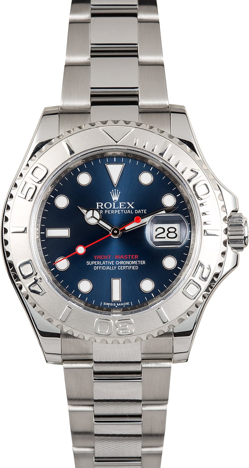 yacht master platinum blue