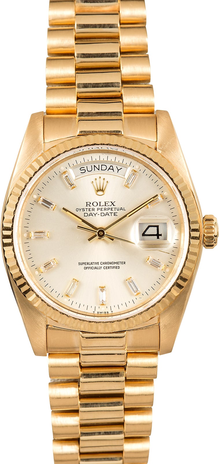 rolex with baguettes