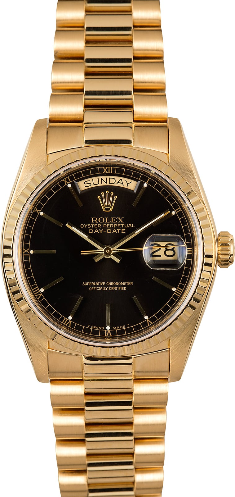 Rolex President Day-Date 18038 Black Dial