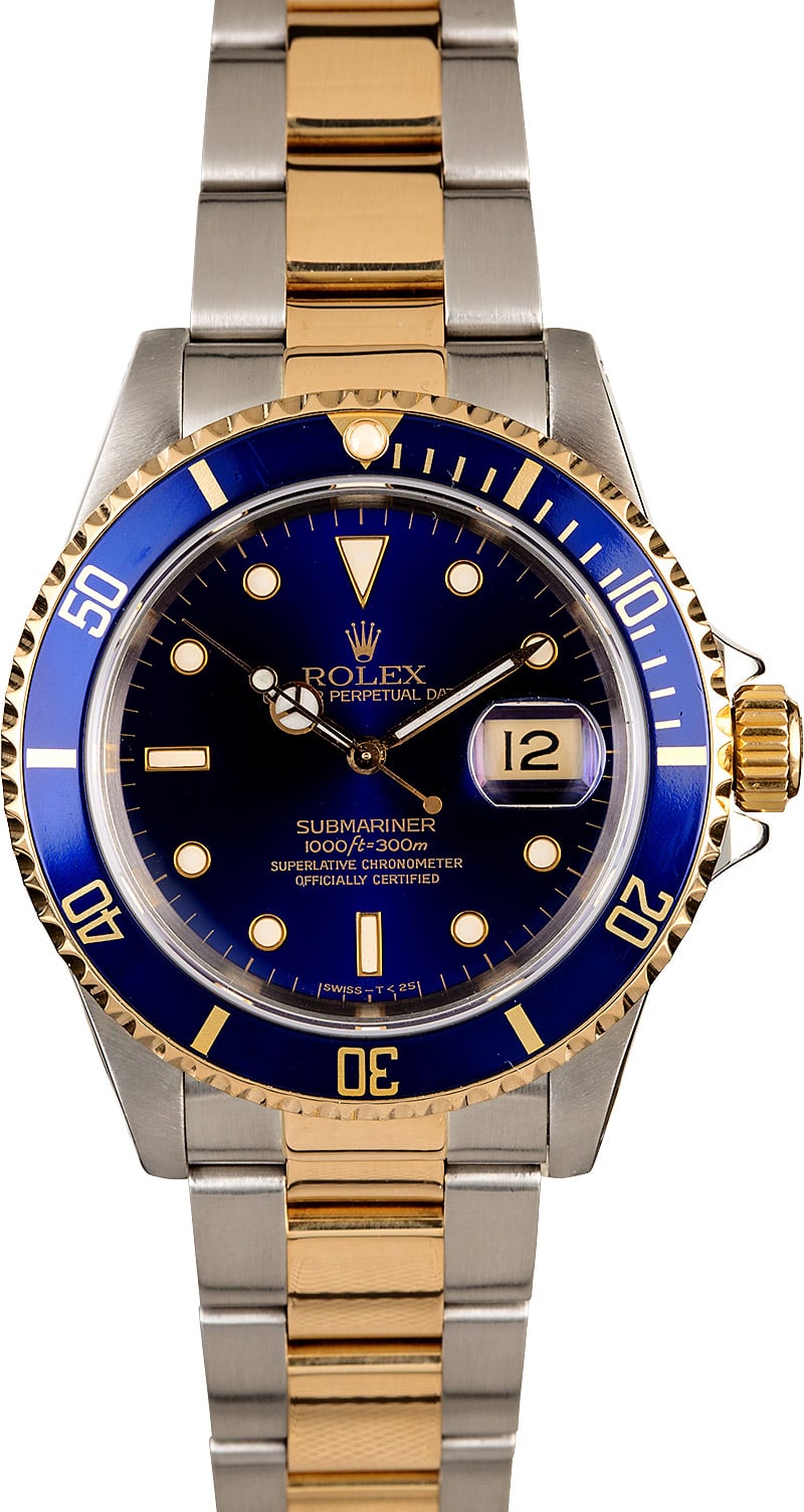 Rolex Submariner 16613 Blue Dial Two Tone