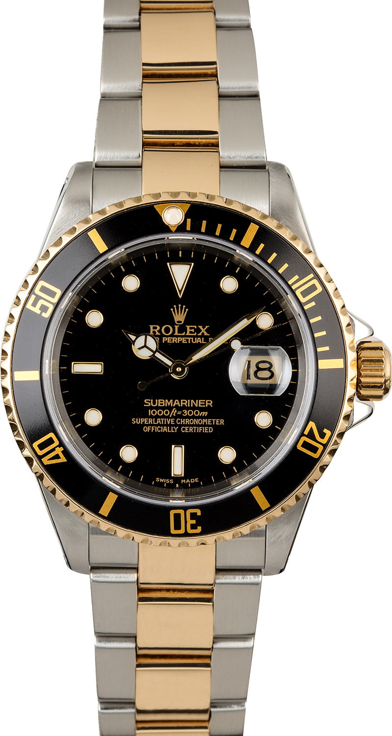 Rolex Submariner 16613 with Black Luminous Dial