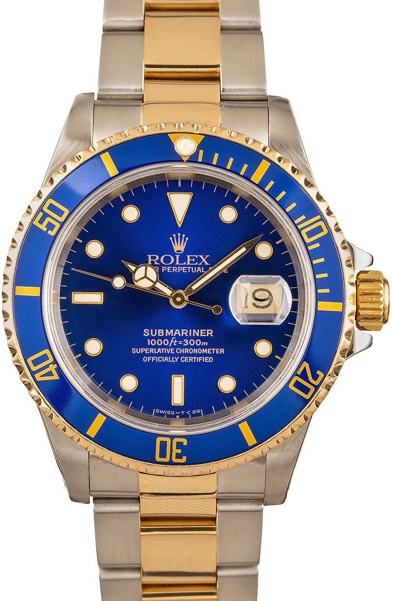 blue face submariner two tone