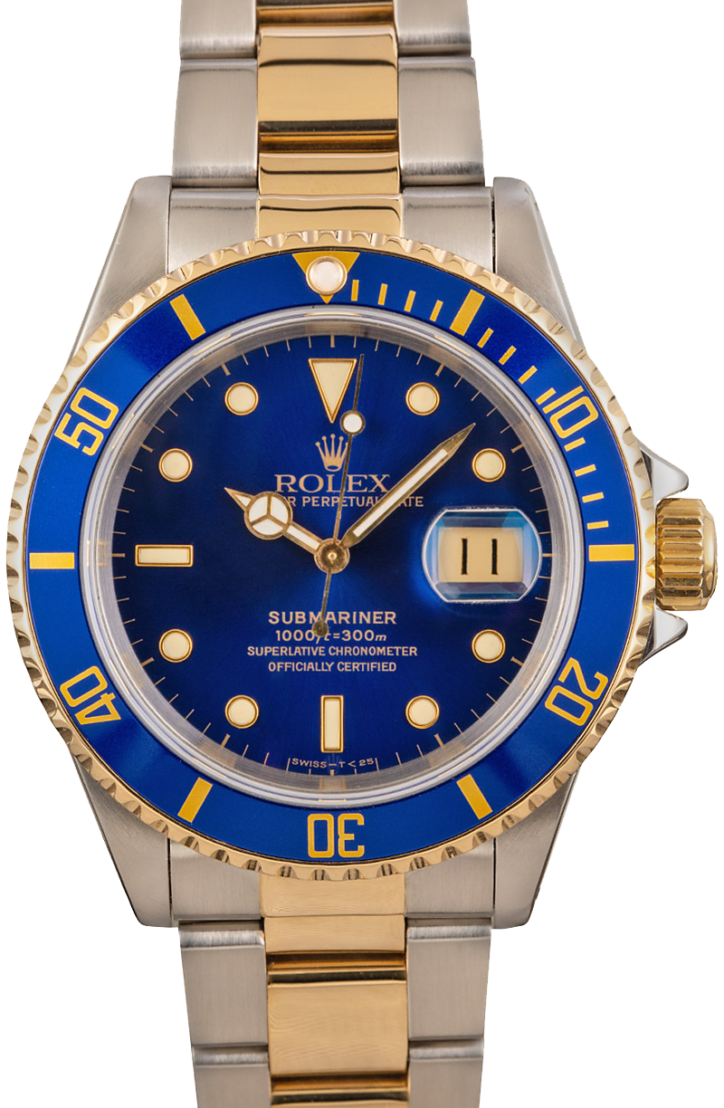 pre owned rolex submariner blue