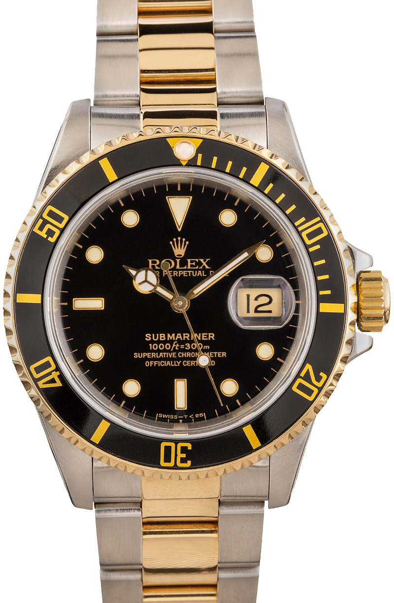 rolex submariner 2 tone black face