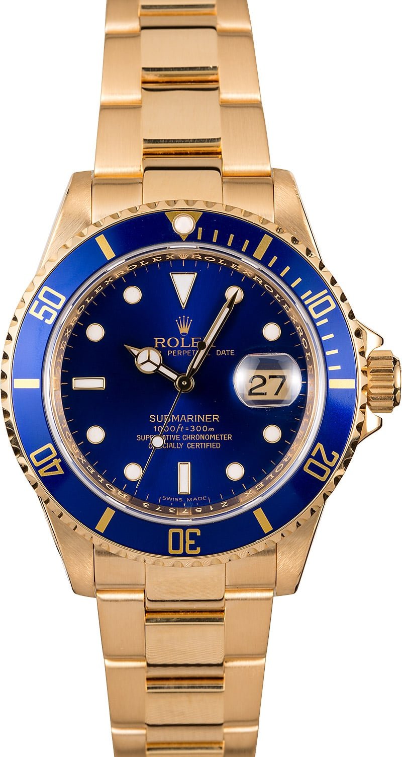 Rolex Submariner 16618 Yellow Gold