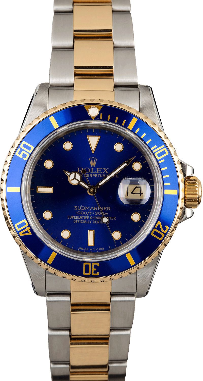 rolex two tone blue dial