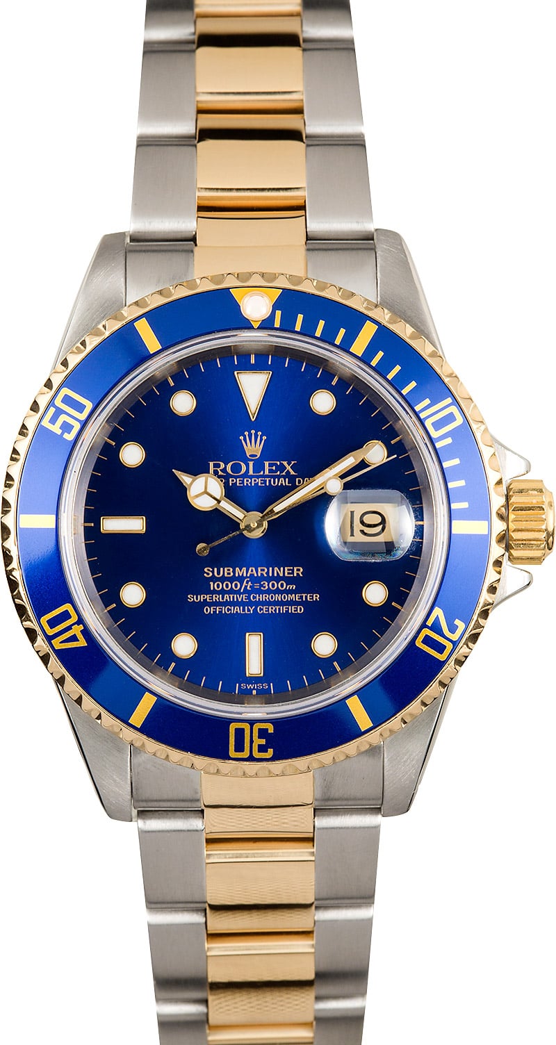 Rolex Submariner Blue Dial 16613 Two Tone