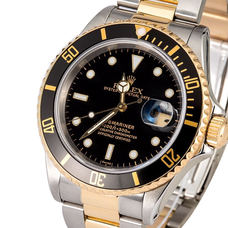 Rolex Submariner Two-Tone Black 16613 Watch