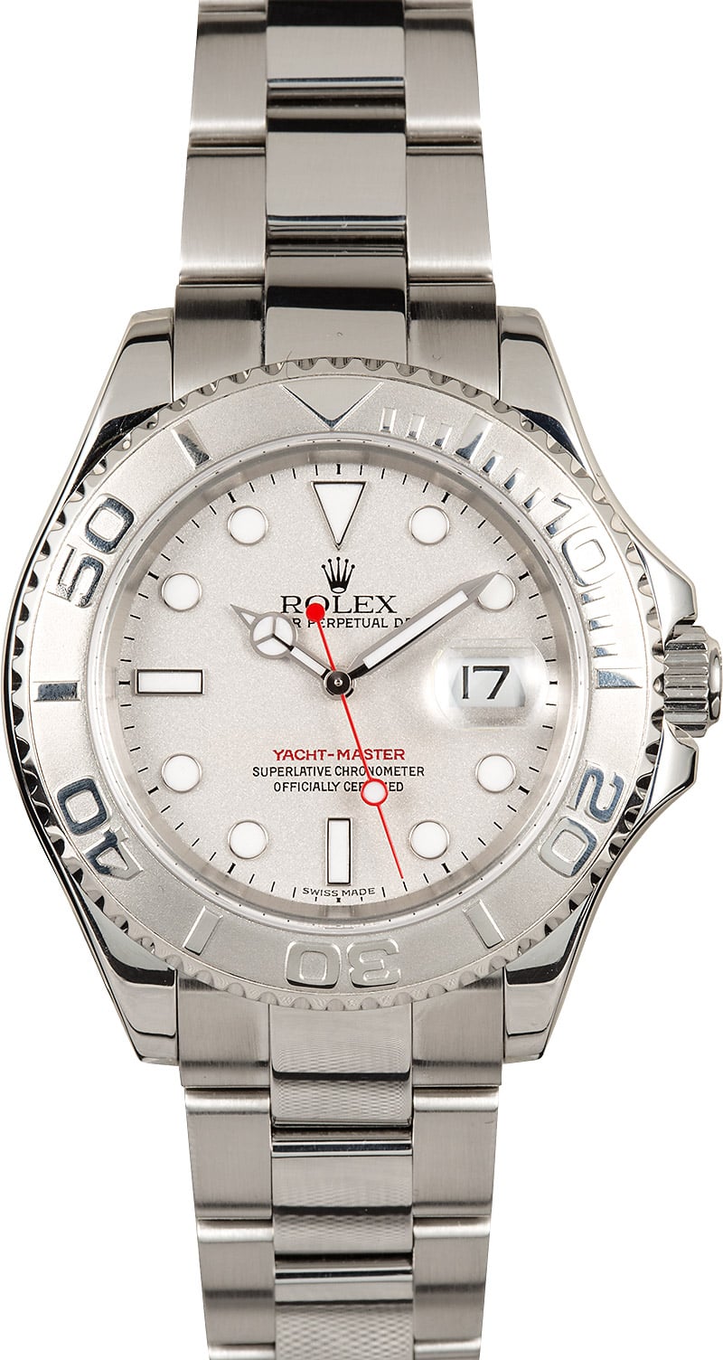 rolex yachtmaster stainless steel and platinum 16622