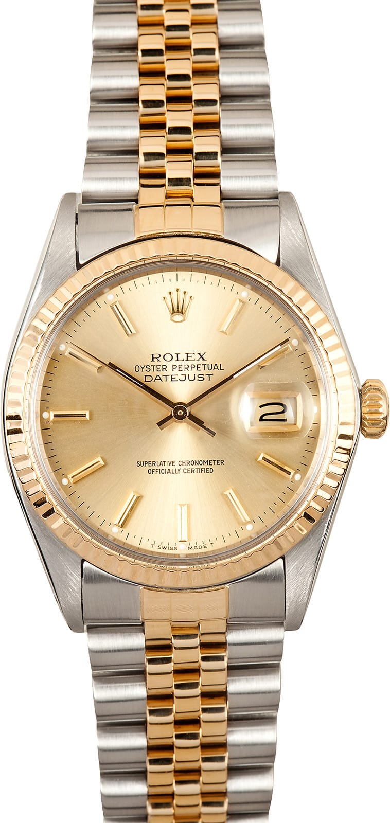 rolex datejust in stainless steel and gold