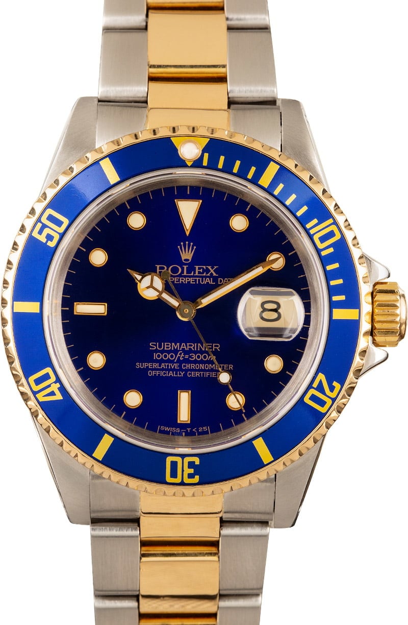 rolex submariner blue dial gold