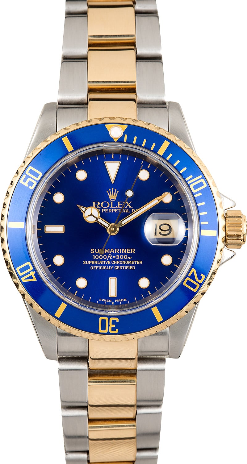 Two-Tone Rolex Blue Dial Submariner 16613