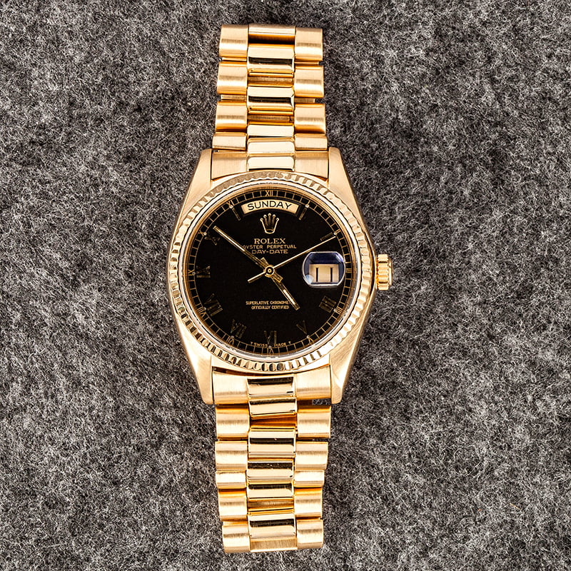 black dial rolex day date