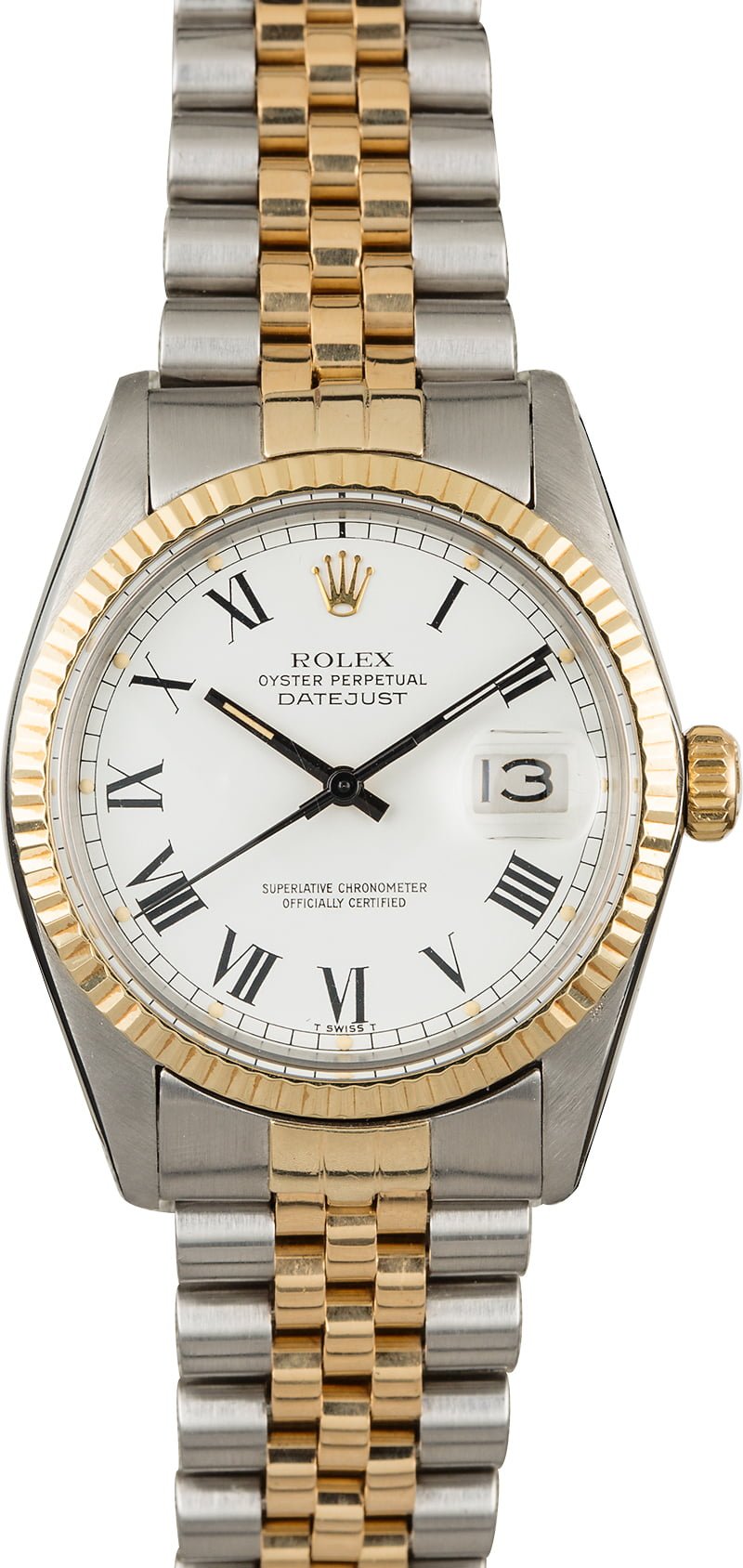 Preowned Rolex Datejust 16013 White Buckley Dial