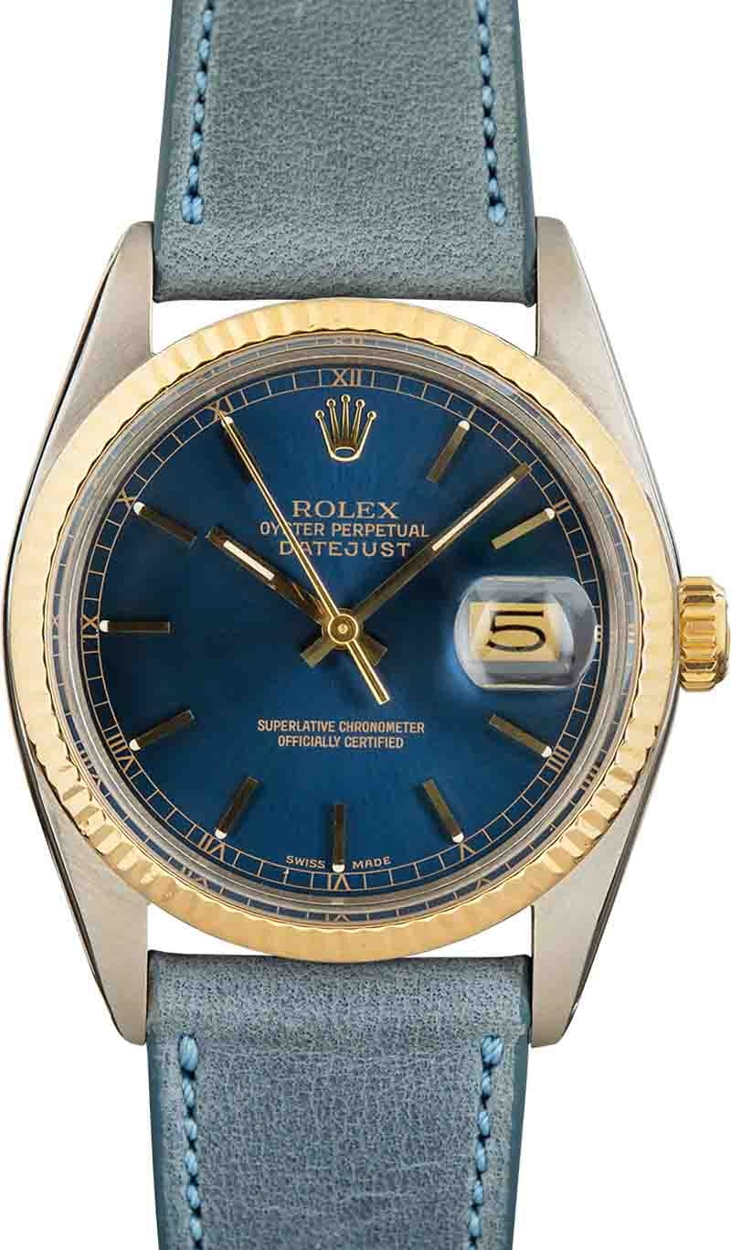 Men s Rolex Datejust 16013 Blue Dial