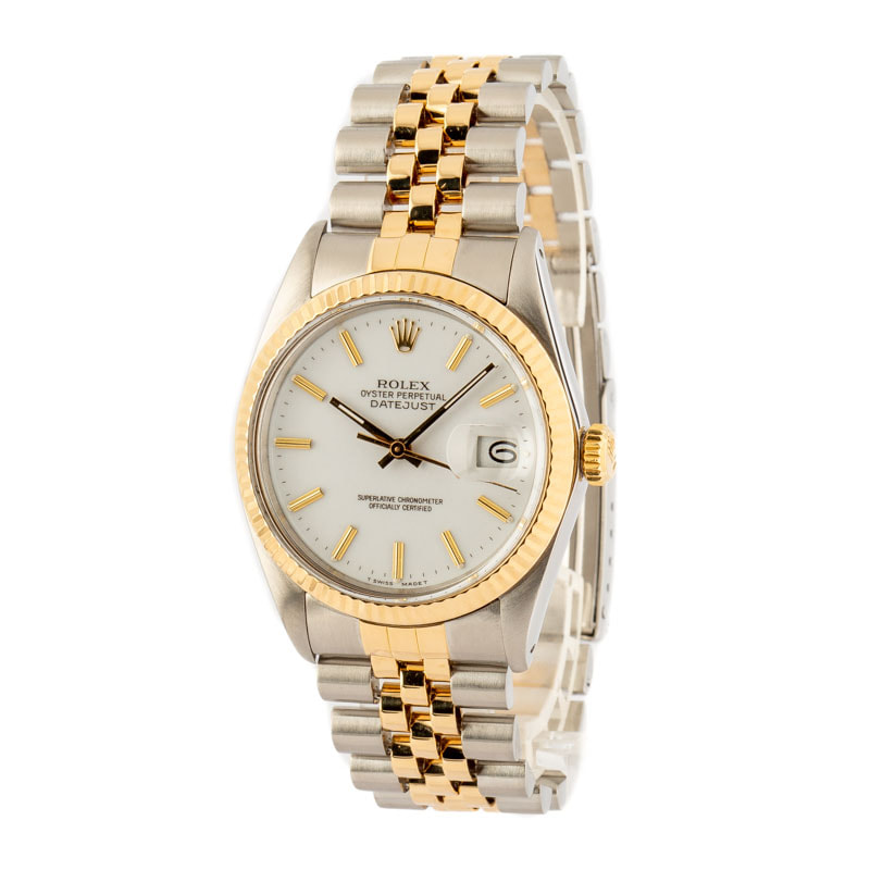 Used Rolex Datejust 16013 White Index Dial