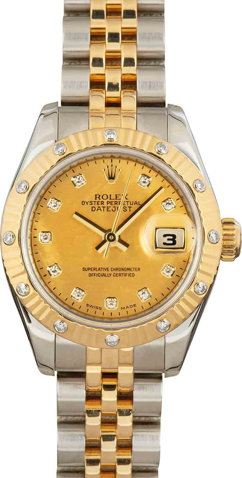 Rolex Lady-Datejust Champagne Diamond Dial & Bezel