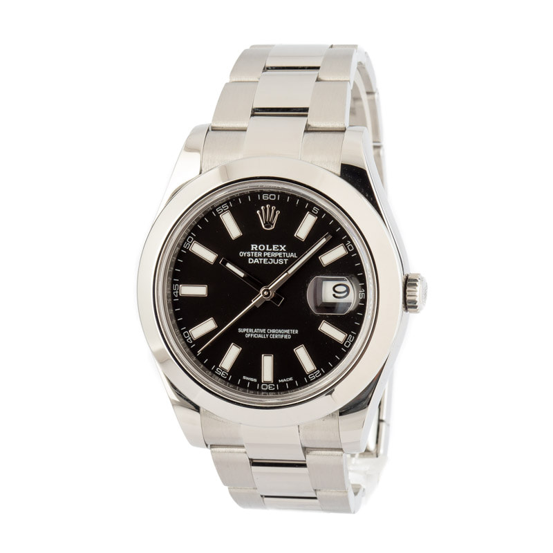 Pre-Owned Rolex Datejust II 116300 Black Dial