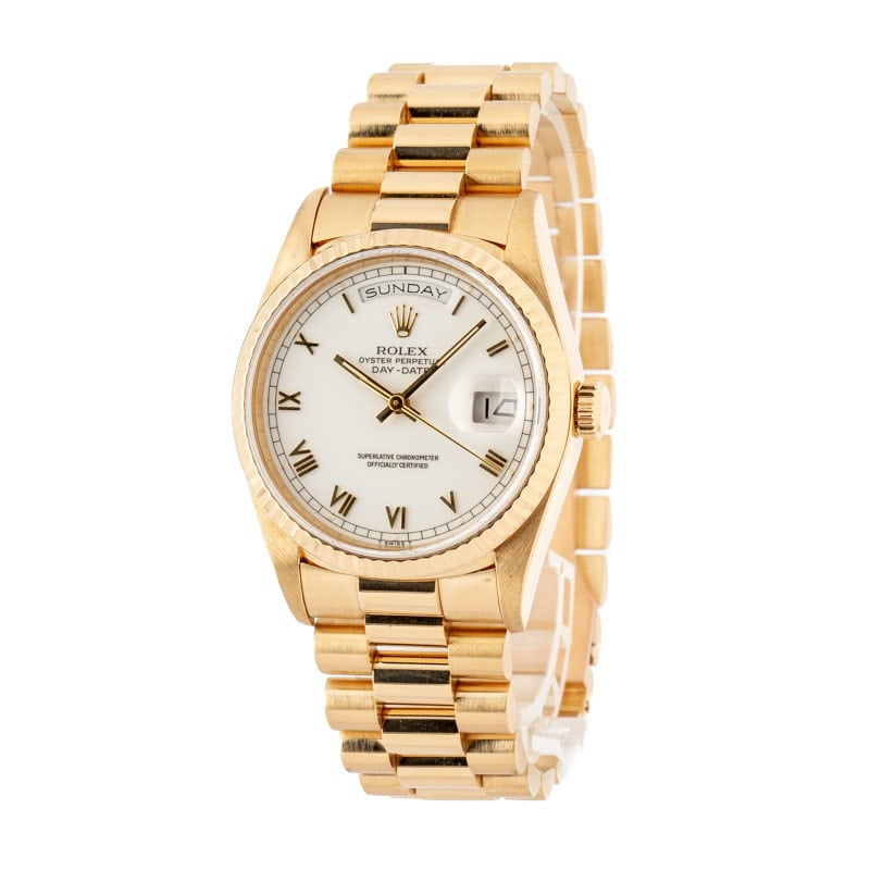 Pre-owned Rolex Day-Date 18238 Yellow Gold