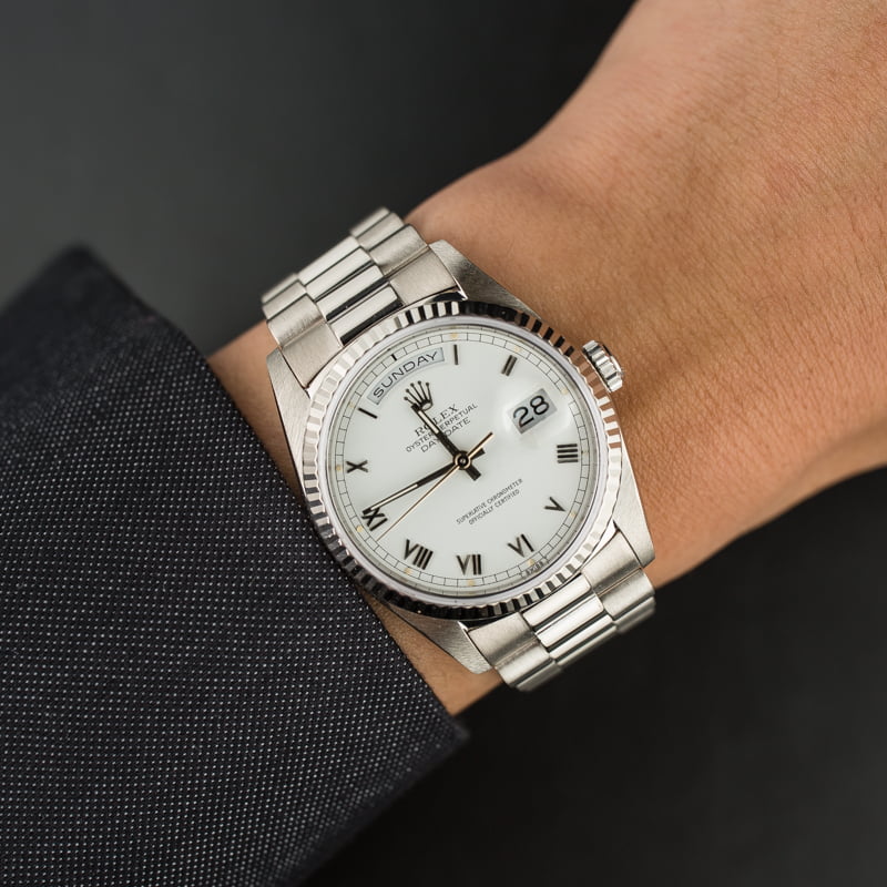 rolex day date 18239 white gold