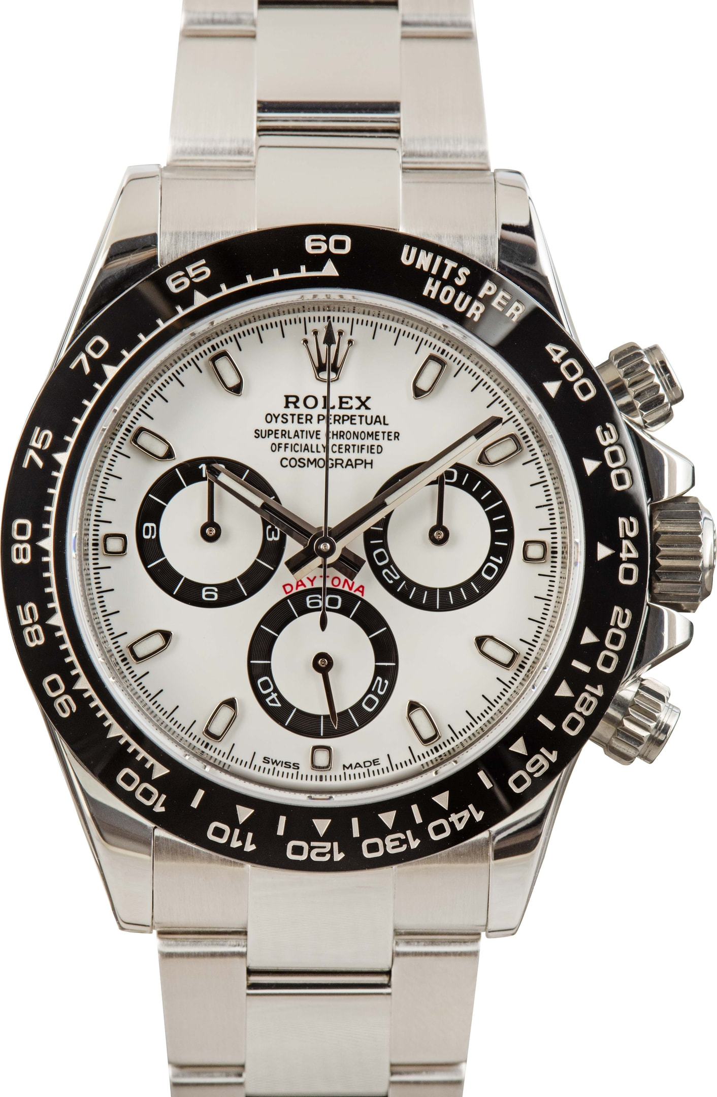 Daytona stainless steel white face best sale