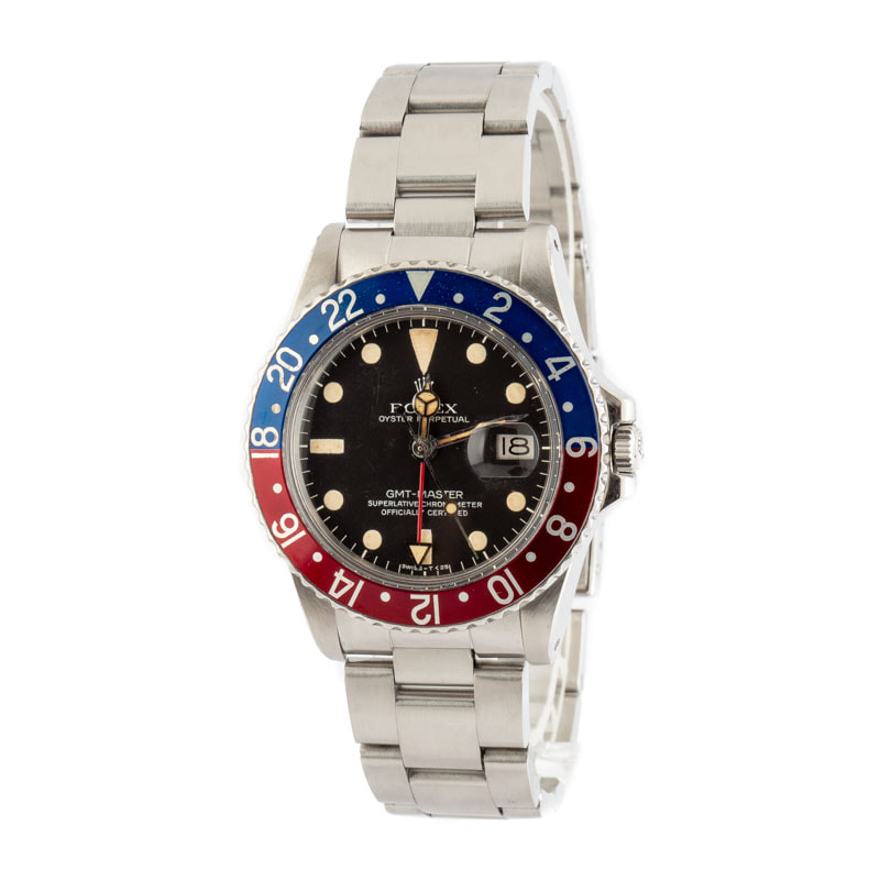 Vintage Pepsi Rolex GMT-Master 1675 Stainless Steel