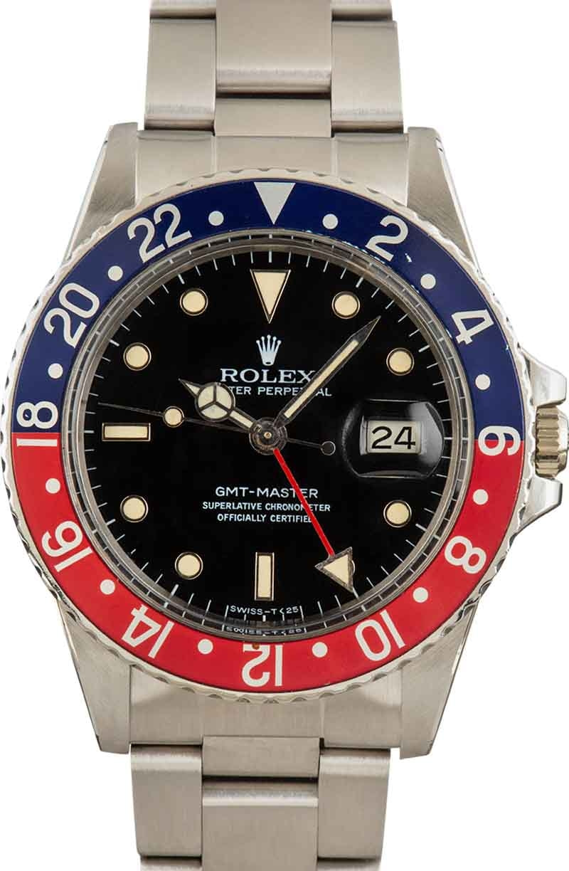 Mens Rolex GMT Master 16750 Pepsi Bezel