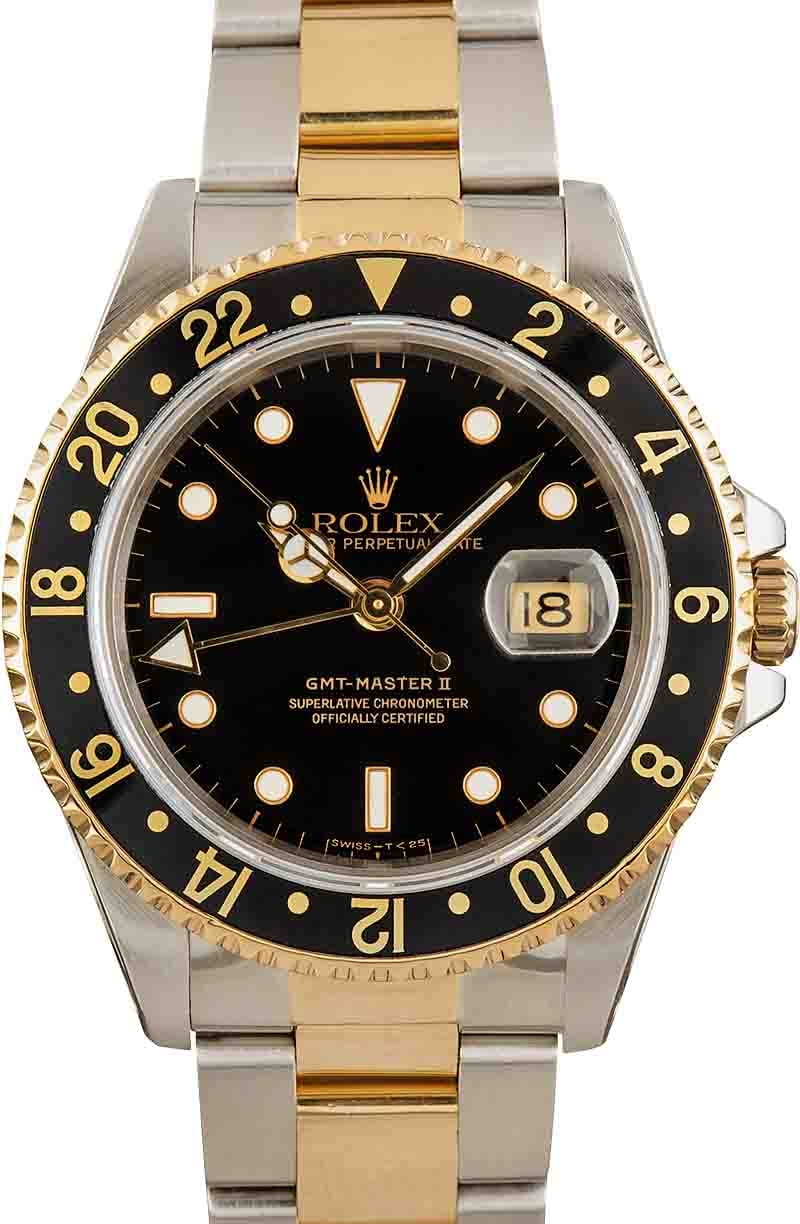 Buy Used Rolex GMT Master II 16713 Bob s Watches Sku 157429