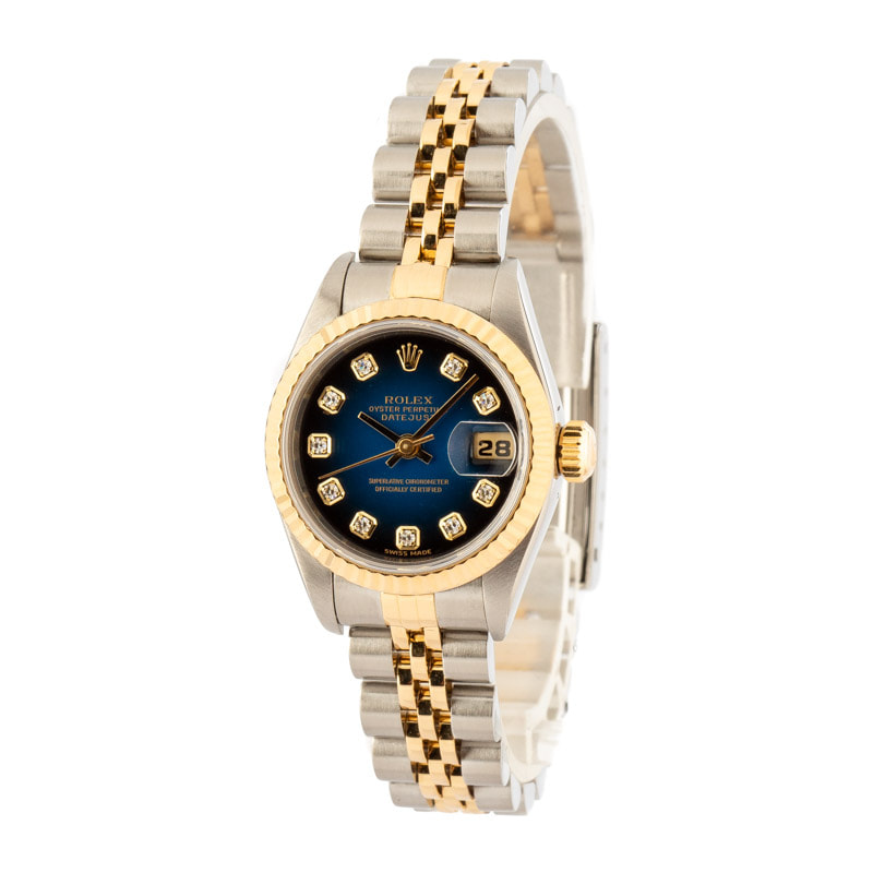 Rolex Lady-Datejust 69173 Blue Vignette Diamond