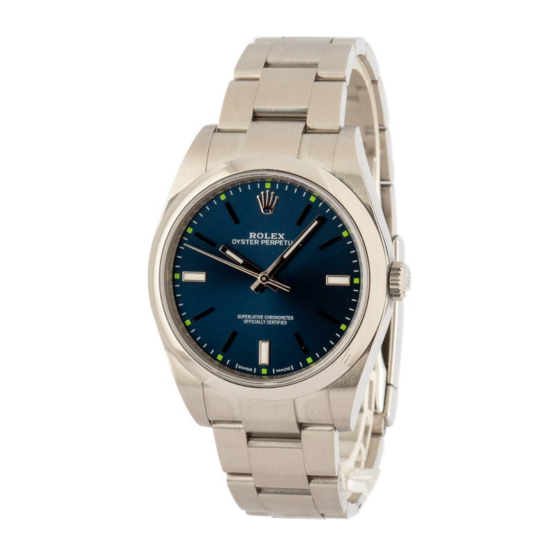 Rolex Oyster Perpetual 114300 Blue Index Dial